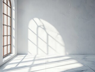 Obraz premium Window light shining into empty interior room with textured wall