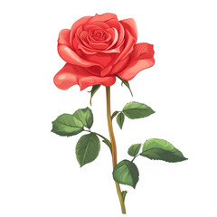 Fototapeta premium A single perfect red rose a symbol of love and beauty