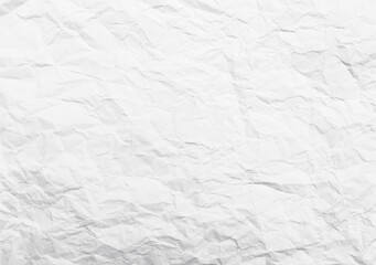 Cumpled white paper texture background, blank white wrinkle paper pattern background