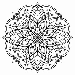 Zentangle coloring page mandala