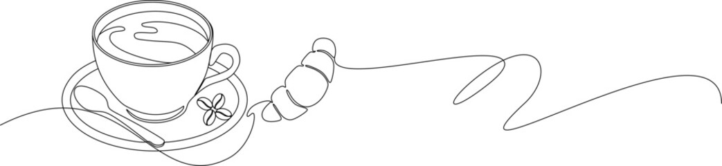 coffee line art illustration on white background