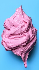 Pink dessert swirl, blue background, sweet treat, food photography, website banner