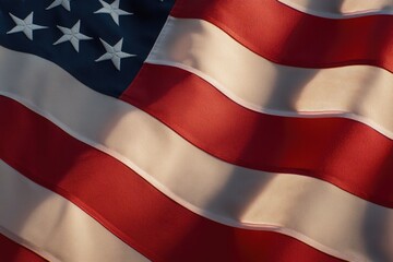 Fototapeta premium Waving American flag with vibrant colors symbolizes unity and fr