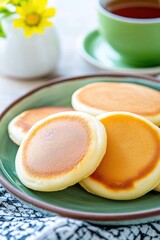 Fluffy Pancakes, Tea, Breakfast Table