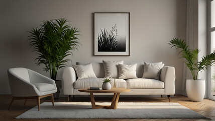 modern living room with sofa
