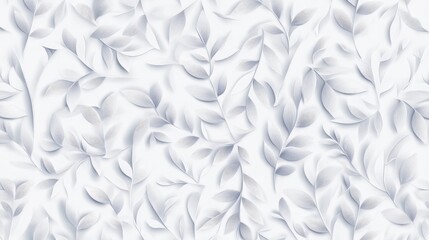 Fototapeta premium Stunning White Leaf Design: A Delicate Botanical Print for Modern Decor
