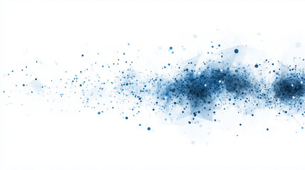 Obraz premium Abstract Blue Particles: Dynamic cluster of blue particles scattered across the frame, evoking a sense of movement, energy, and scientific or technological concepts. 