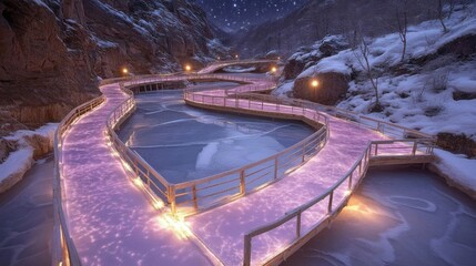 Winter Wonderland Path: Illuminated Ice Walk