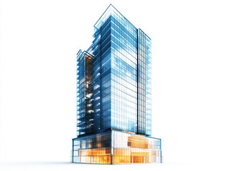 Fototapeta premium Modern glass skyscraper showcasing innovative architecture design
