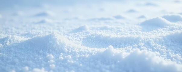 Obraz premium Freshly fallen snow with visible flakes on a smooth surface, pure, clean