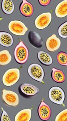 Stunning Passion Fruit and Fig Slices Pattern Design