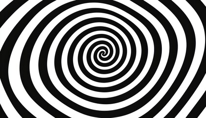 Obraz premium Seamless swirling black and white vortex spirals, refined optical illusion luxury pattern, sophisticated hypnotic refinement