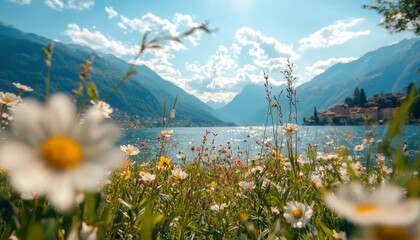 Lakeside meadow flowers