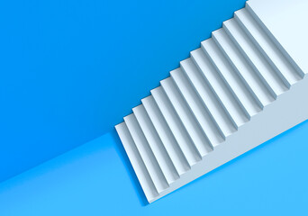 Stairs on a blue background. Business growth concept and the path to success