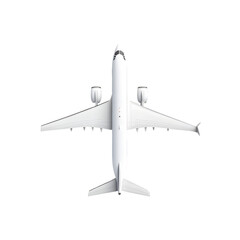 Minimalist Silhouette of Commercial Passenger Airplane on Clean White Background