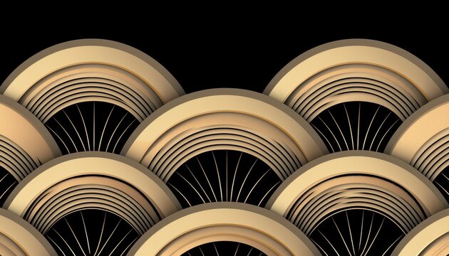 Seamless bold monochrome stepped geometric tessellation, refined high-end Art Deco luxury pattern, sophisticated 1920s refinement - Powered by Adobe