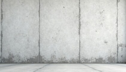 Fototapeta premium Light gray concrete walls with intricate cracks and fading details, worn, weathered