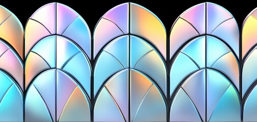 Seamless holographic prism Art Deco floral tessellation in vibrant iridescent hues, futuristic Gatsby luxury pattern, sophisticated ultra-modern elegance