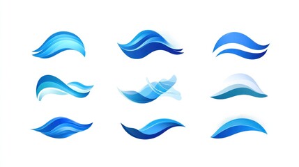 Obraz premium Abstract blue wave design collection for logos or branding