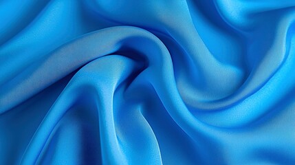 Obraz premium Smooth, vibrant blue fabric drapes