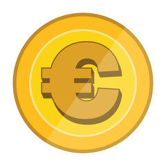 Obraz premium Euro Coins Money Currency Icon Clipart for Business and Finance on vector