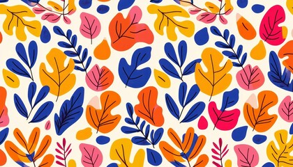 Colorful floral leaf pattern
