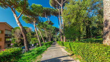 Villa Doria Pamphili park in beautiful town of Albano Laziale timelapse hyperlapse, Italy