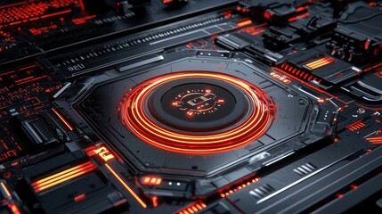 Obraz premium A digital lock with cybersecurity analytics on a futuristic tech dashboard.