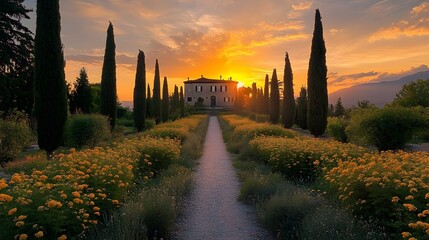 sunset in Italy