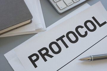 Protocol document for Policies and procedures are shown using the text