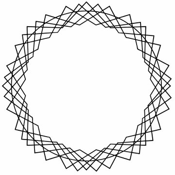Zentangle/nirwana/nirvana pattern with square and circle shapes 