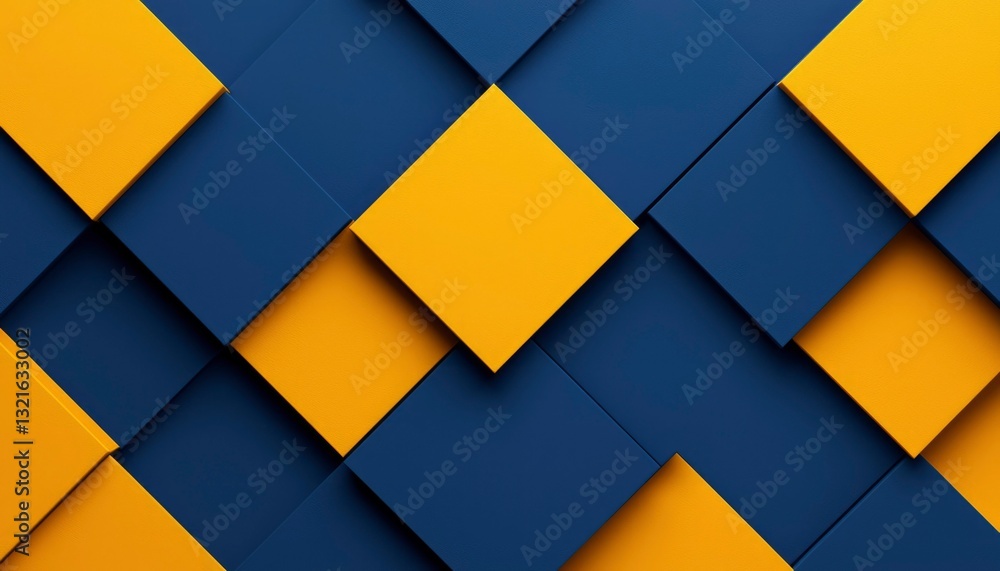Poster abstract geometric pattern of overlapping squares (1)