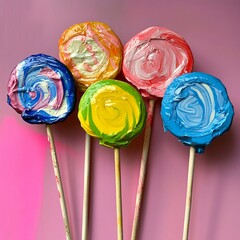 Colorful Lollipops on Display - Sweet Candy Treats and Confectionery Delights