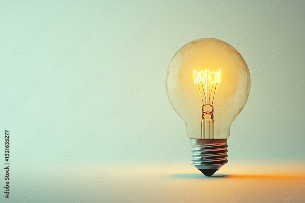 Poster a single light bulb sits on a table, ready to illuminate the surrounding space