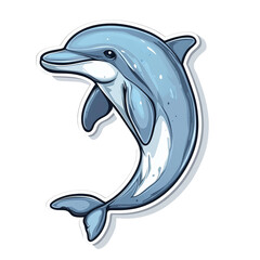 Obraz premium dolphin vector illustration with detailed design on white 