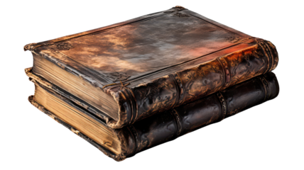 Leather-bound Book Isolated on Transparent Background, PNG