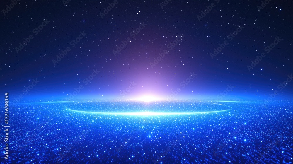 Poster A glowing blue gradient background with a soft fade effect.