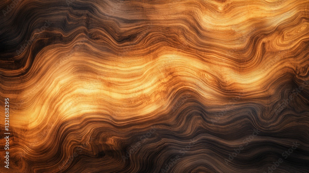 Aufkleber abstract wavy wood texture with warm tones and fluid patterns for creative backgrounds and artistic 