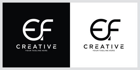 EF, FE Abstract vector logo monogram template