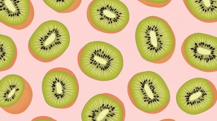 Fototapeta premium A Delightful Kiwi Fruit Pattern, Perfect for a Healthy Lifestyle