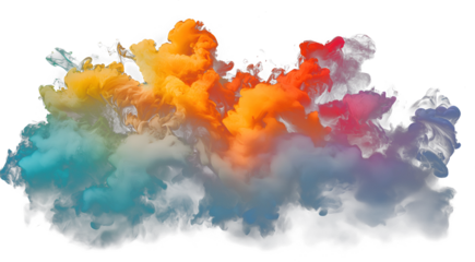Abstract colorful cloud elements, design material with transparent channel