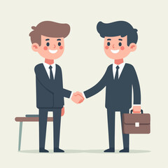 vector illustration of business people shaking hands