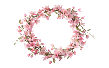 Flower wreath on transparent background
