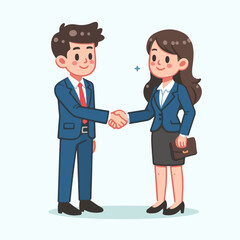 Fototapeta premium vector illustration of business people shaking hands