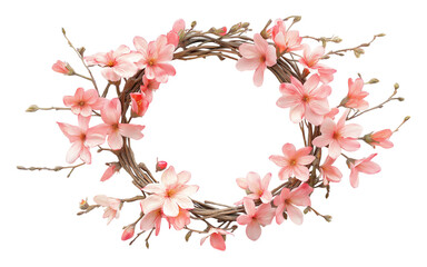 Fototapeta premium Flower wreath on transparent background