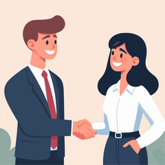 Fototapeta premium illustration of business people shaking hand