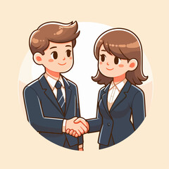 Fototapeta premium businessman and businesswoman