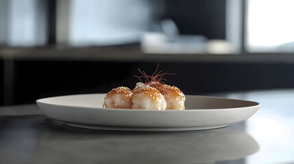 Gourmet Sesame-Crusted Appetizer on Modern Plate