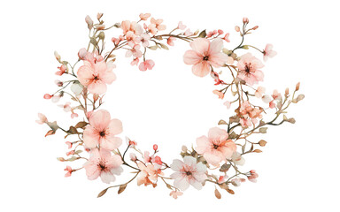 Flower wreath on transparent background