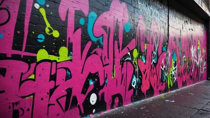 Colorful urban graffiti wall texture background, vibrant street art paint splashes and drips for edgy design and modern backgrounds
